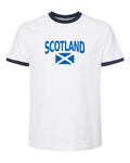 Scotland Soccer Ringer Tee 2026 — Classic Name & Flag | NYC Factory