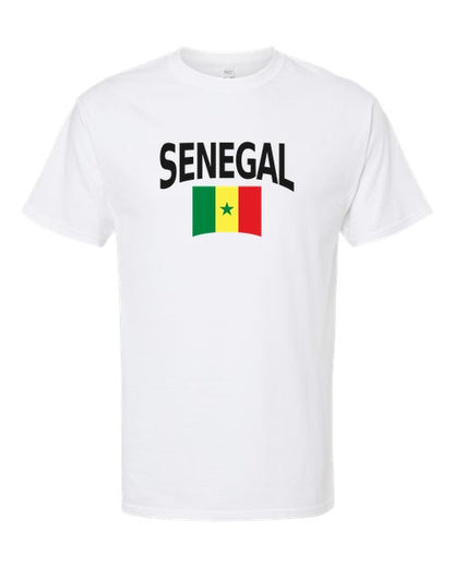 Senegal Soccer Tee 2026 — Classic Name & Flag | NYC Factory - White