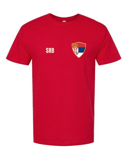 Serbia Soccer Tee — Retro National Crest | NYC Factory