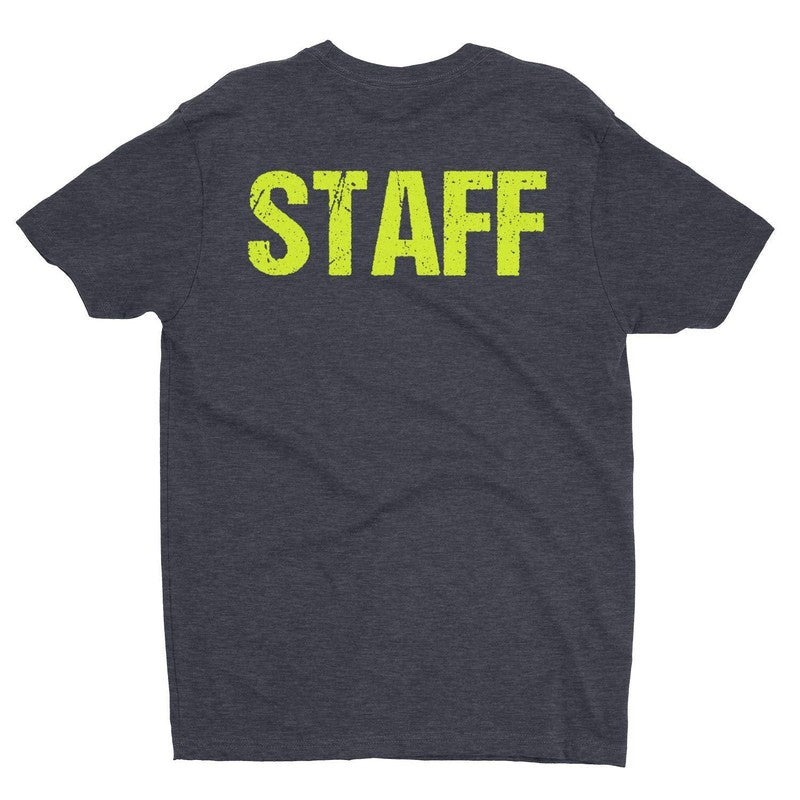 STAFF T-Shirt Charcoal Gray Mens Neon Tee Staff Event