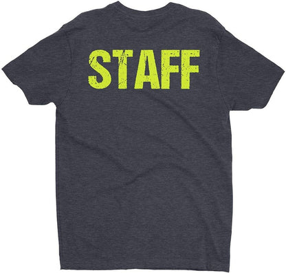 STAFF T-Shirt Charcoal Gray Mens Neon Tee Staff Event