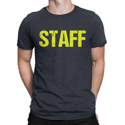 STAFF T-Shirt Charcoal Gray Mens Neon Tee Staff Event