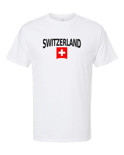 Switzerland Soccer Tee 2026 — Classic Name & Flag | NYC Factory - White