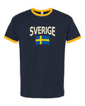 Sweden Soccer Ringer Tee 2026 — Classic Name & Flag | NYC Factory
