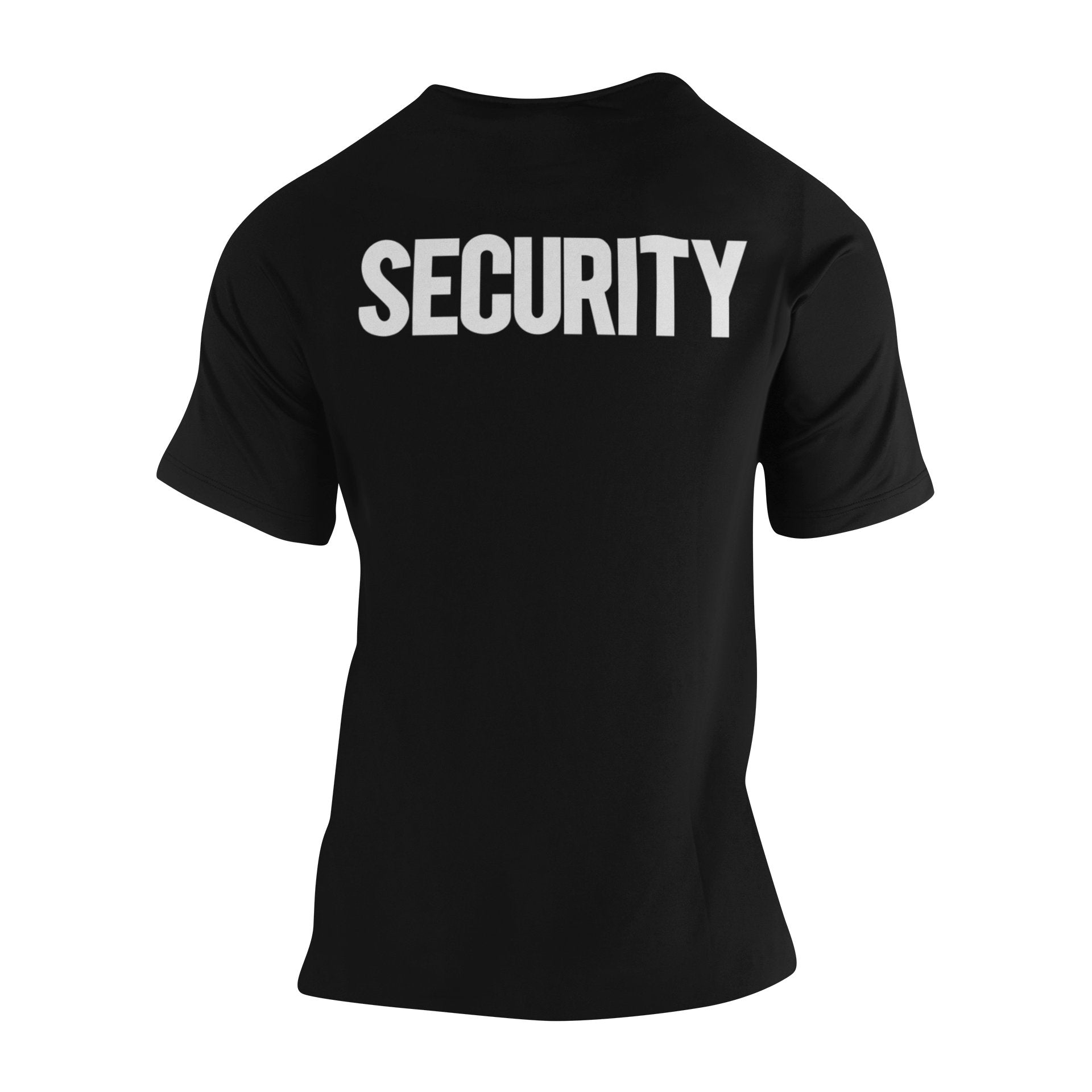 Security T-Shirt Front Back Print Men's Tee (Solid Design, Black / White)