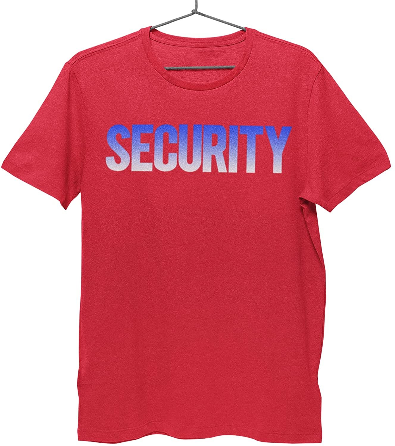 Security T-Shirt Front Back Print Men's Tee (USA Design, Red / White & Blue)