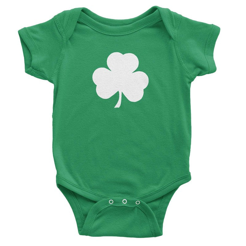 Shamrock Baby Bodysuit (Solid Design, Irish Green)