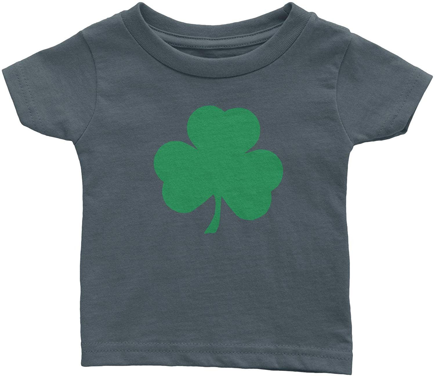 Shamrock Baby Tee (Distressed, Charcoal/Green)