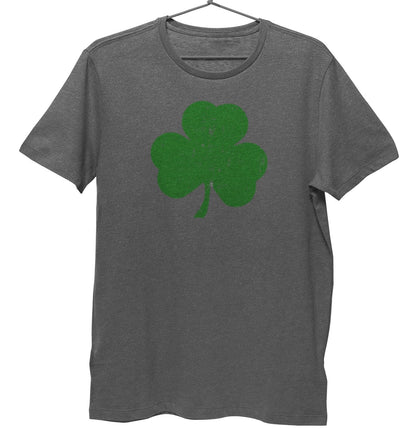 Shamrock Men's T-Shirt (Premium, Distressed Design, Charcoal & Green)