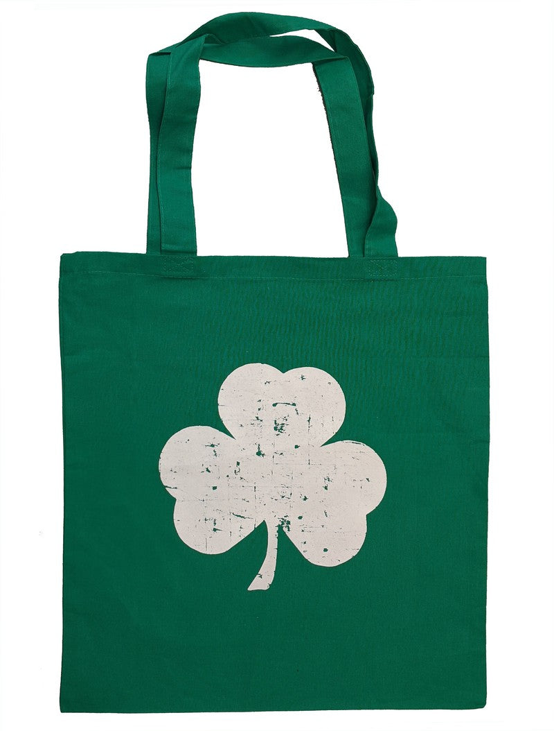 Shamrock Tote Bag (Distressed Design, Screen printed, Kelly Green)