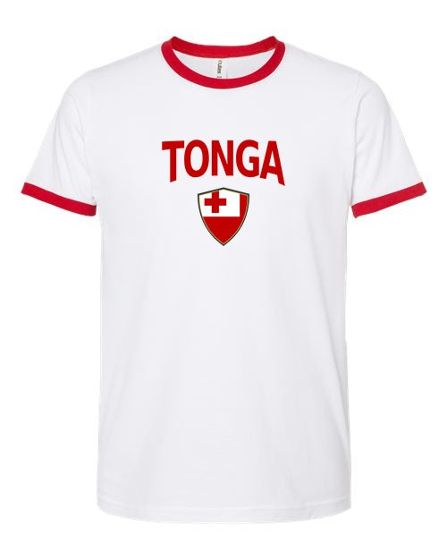 Tonga Arched Crest Soccer Ringer Tee — NYC Factory