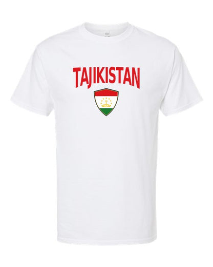 Tajikistan Arched Crest Soccer Tee — NYC Factory