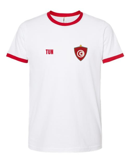 Tunisia Soccer Ringer Tee 2026 — Retro National Crest | NYC Factory