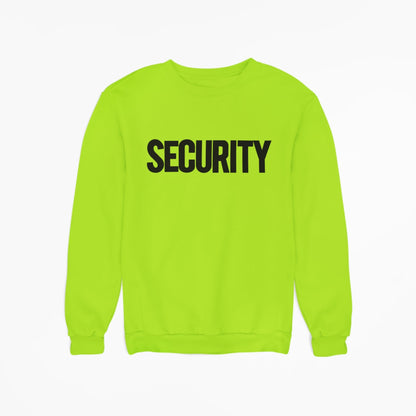 Title: Men's Security Sweatshirt Soft Fleece Crewneck (Black/White)