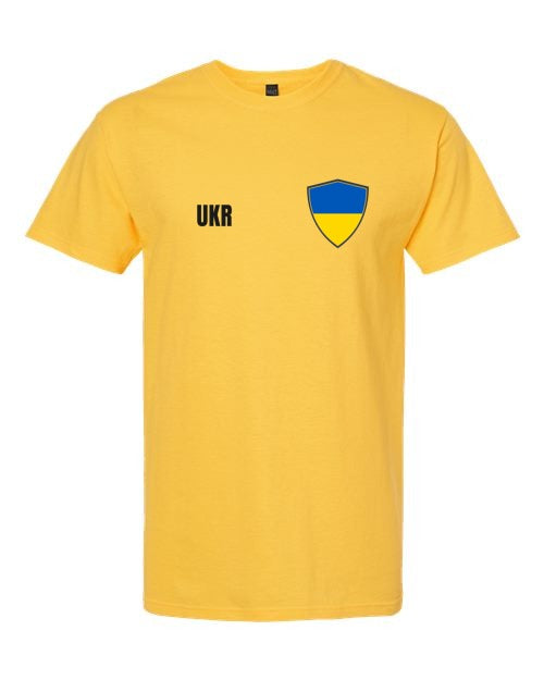 Ukraine Soccer Tee — Retro National Crest | NYC Factory