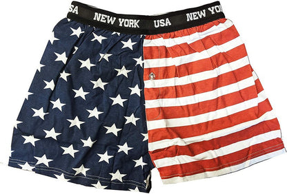 USA Flag Boxer Shorts Stars & Stripes New York City American (Large)