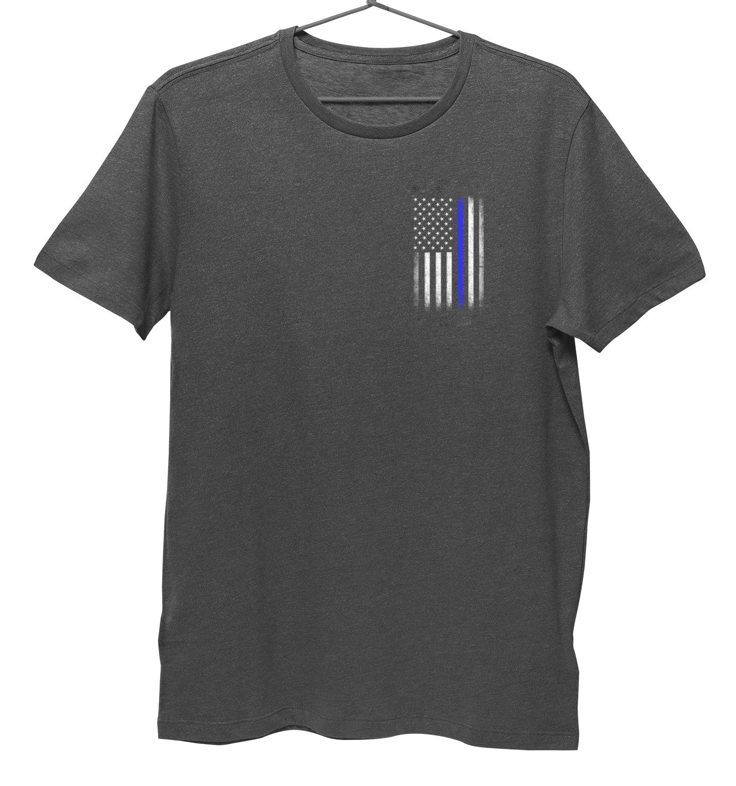 USA Flag Men's Blue Lives Matter Tee Chest & Back Print