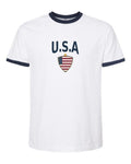 United States 2026 Soccer Arched Crest Ringer Tee -- NYC Factory