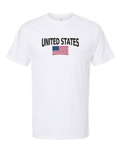 United States Soccer Tee 2026 — Classic Name & Flag | NYC Factory - White