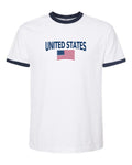 United States Soccer Ringer Tee 2026 — Classic Name & Flag | NYC Factory