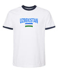Uzbekistan Soccer Ringer Tee 2026 — Classic Name & Flag | NYC Factory