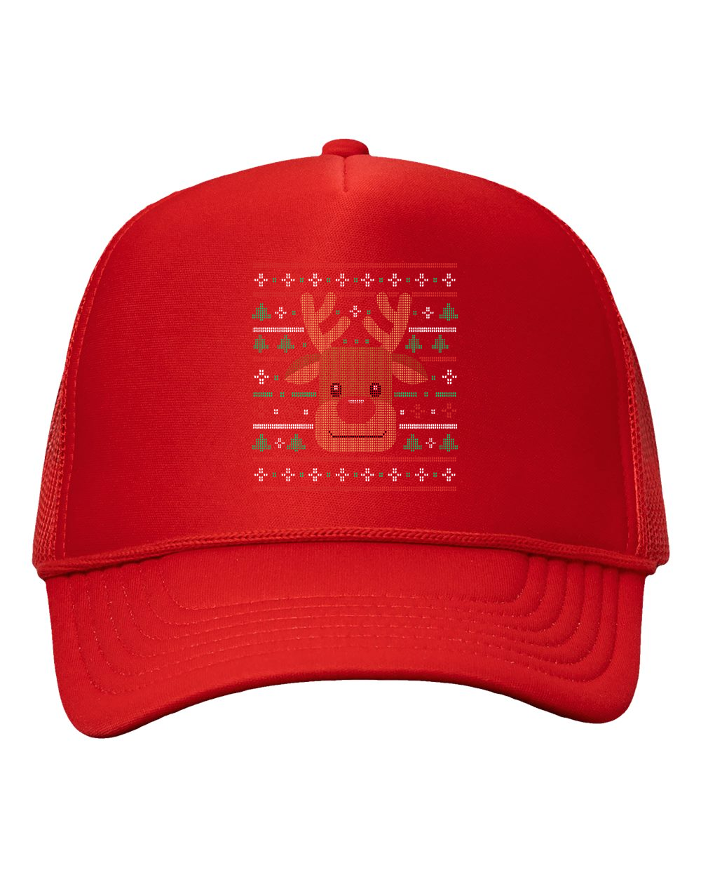 Ugly Xmas Reindeer Design Trucker Baseball Hat