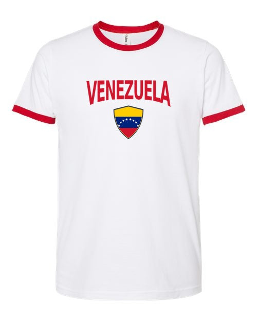 Venezuela Arched Crest Soccer Ringer Tee — NYC Factory