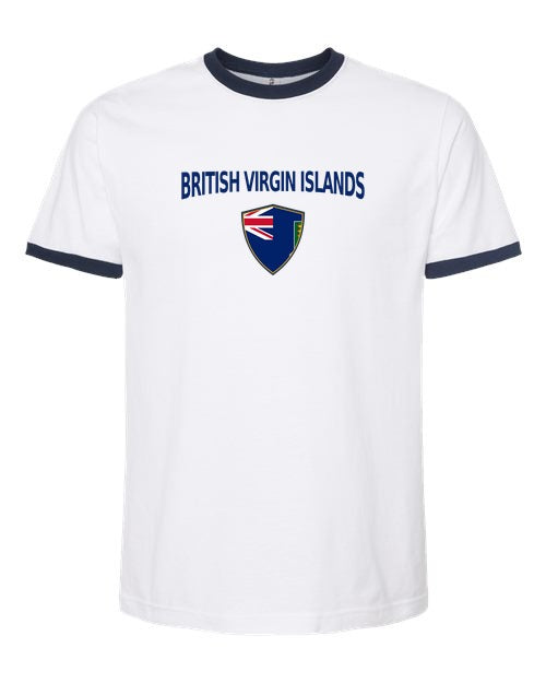 British Virgin Islands Arched Crest Soccer Ringer Tee — NYC Factory