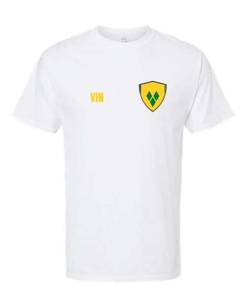 Saint Vincent And The Grenadines Soccer Tee — Retro National Crest | NYC Factory