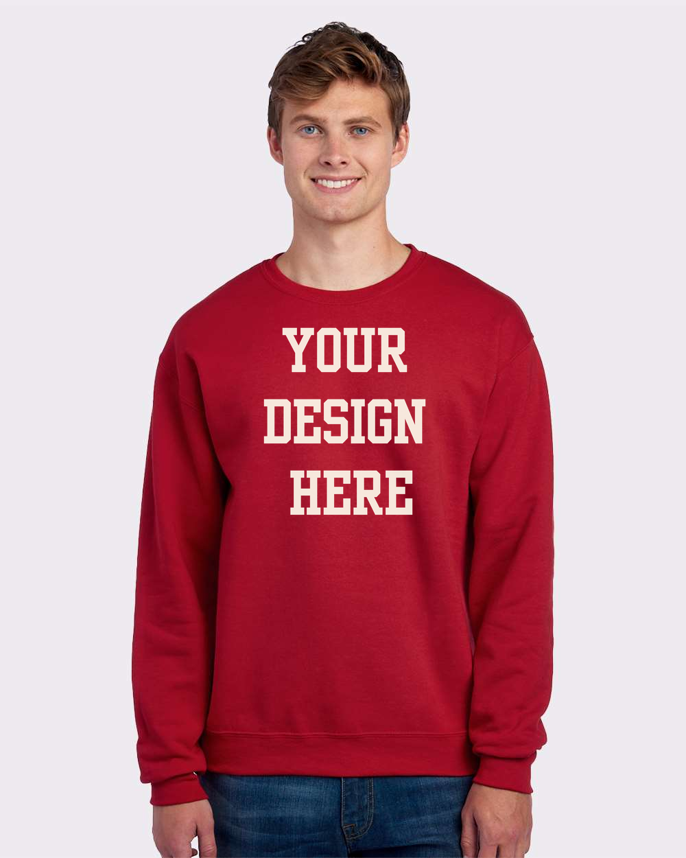 Your Design Here Custom Crewneck Sweatshirt Red