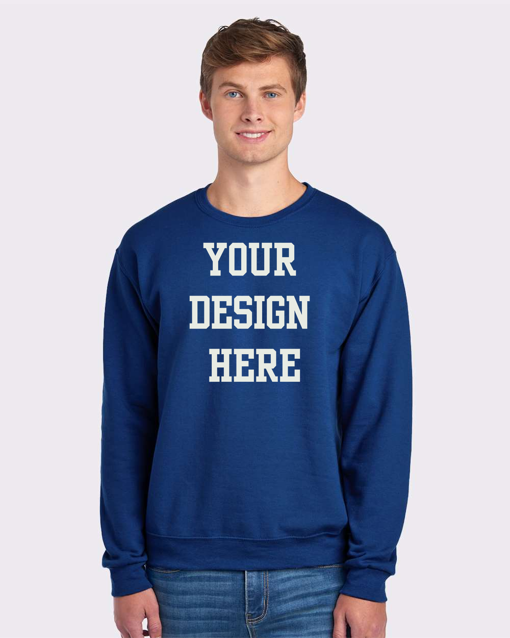 Your Design Here Custom Crewneck Sweatshirt Royal