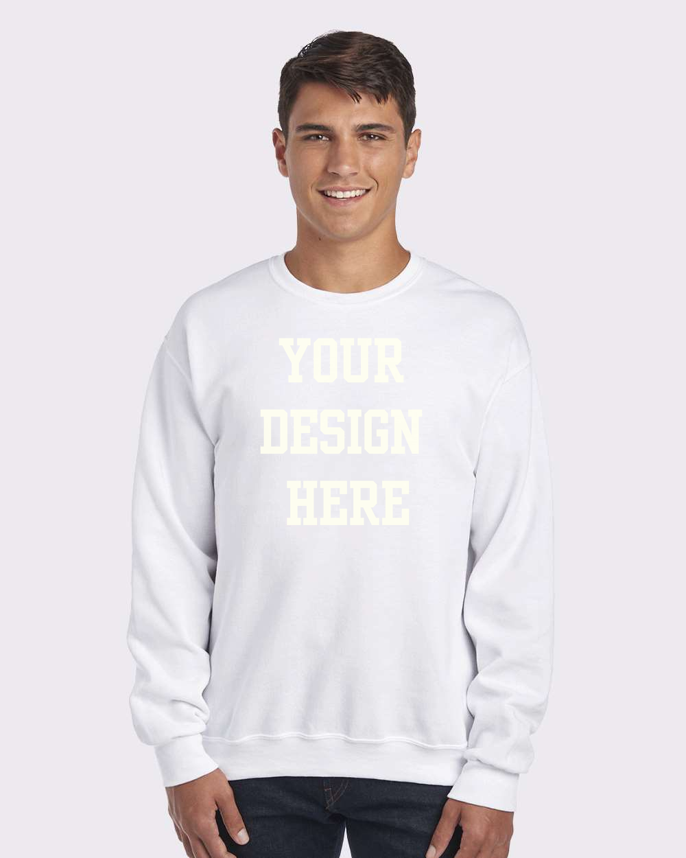 Your Design Here Custom Crewneck Sweatshirt White