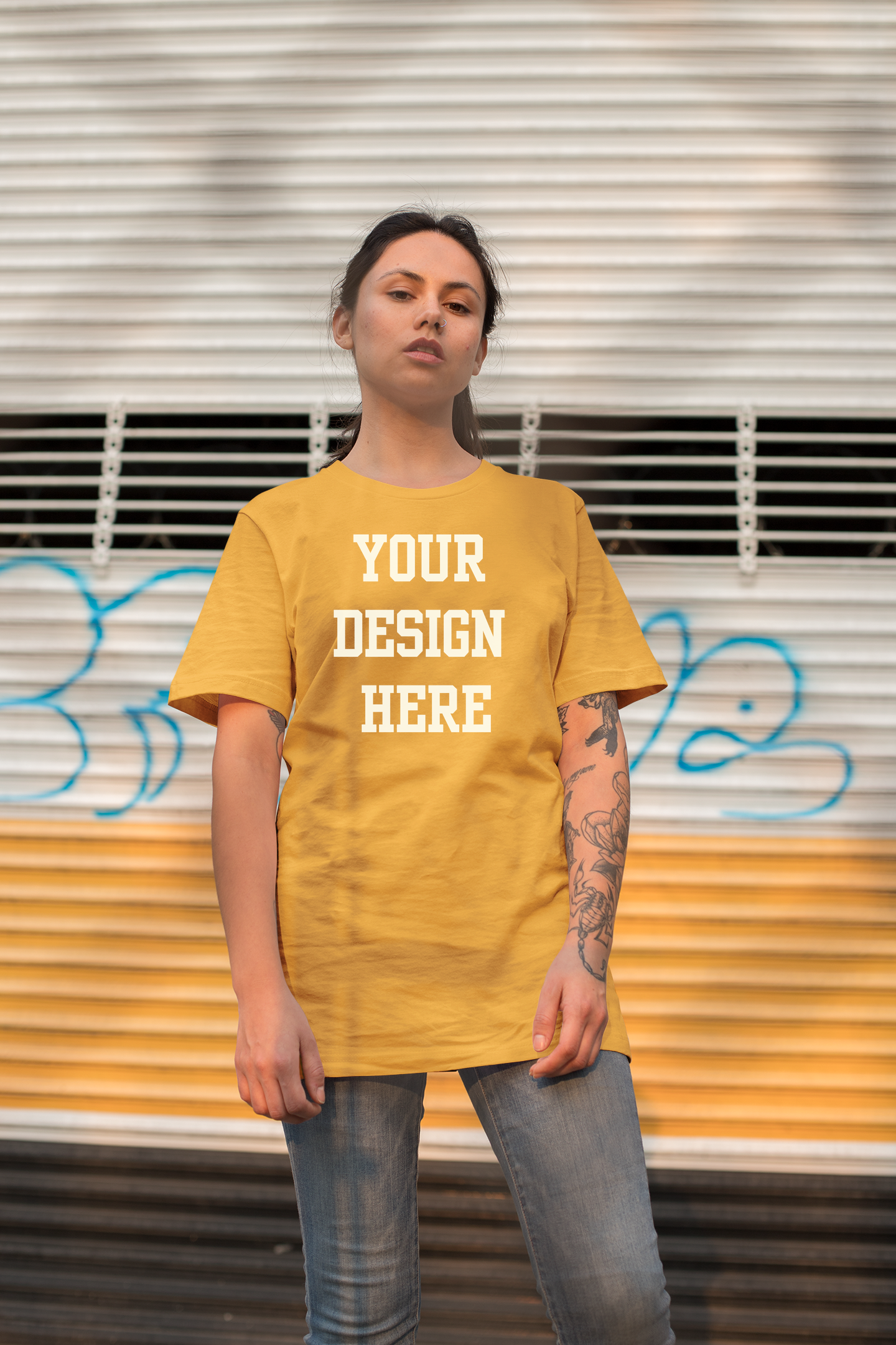 Your Design Here Custom T-Shirt Gold