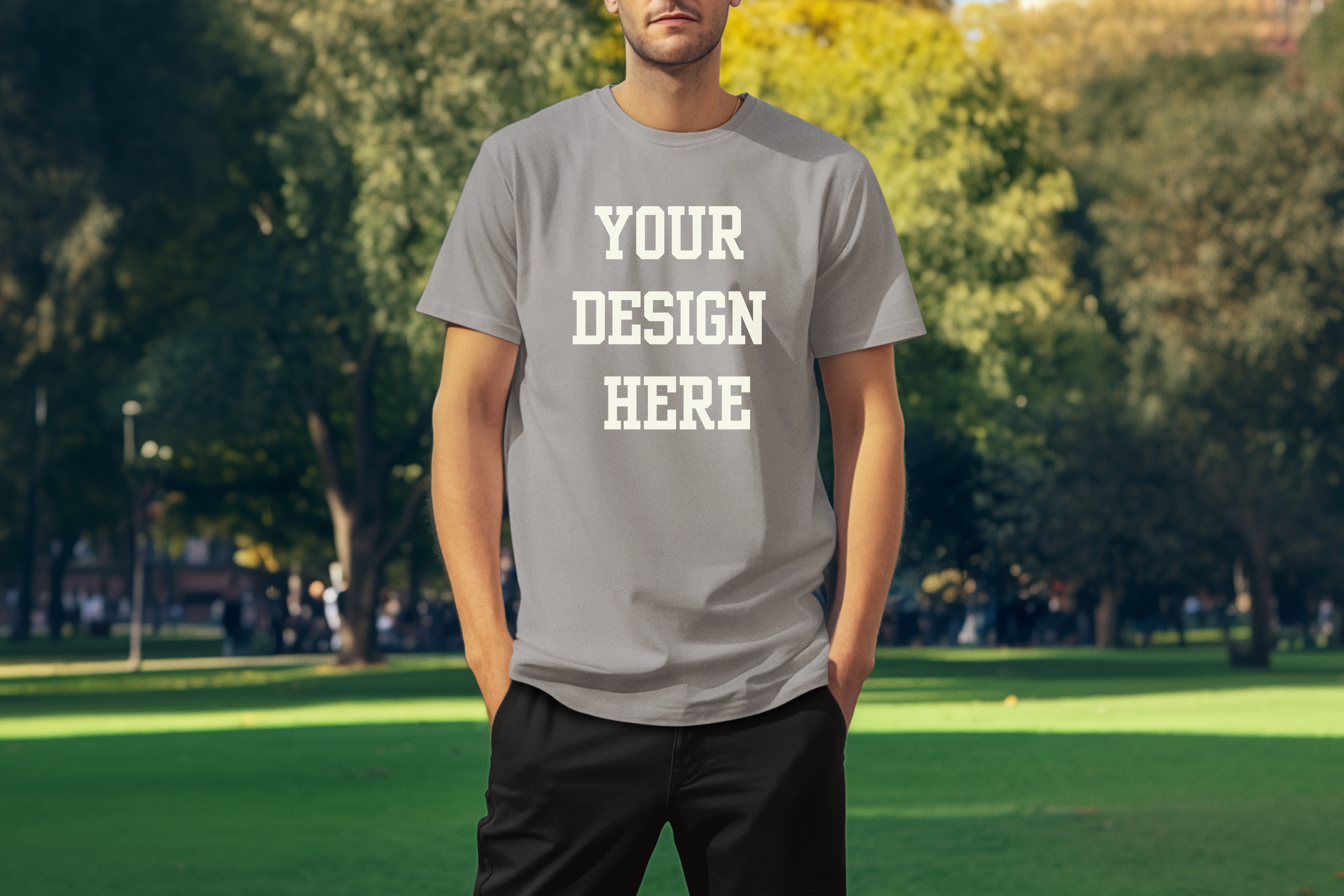 Your Design Here Custom T-Shirt Gray