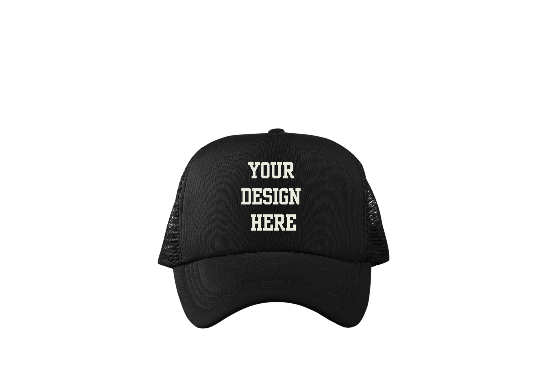 Your Design Here Trucker Baseball Hat Black