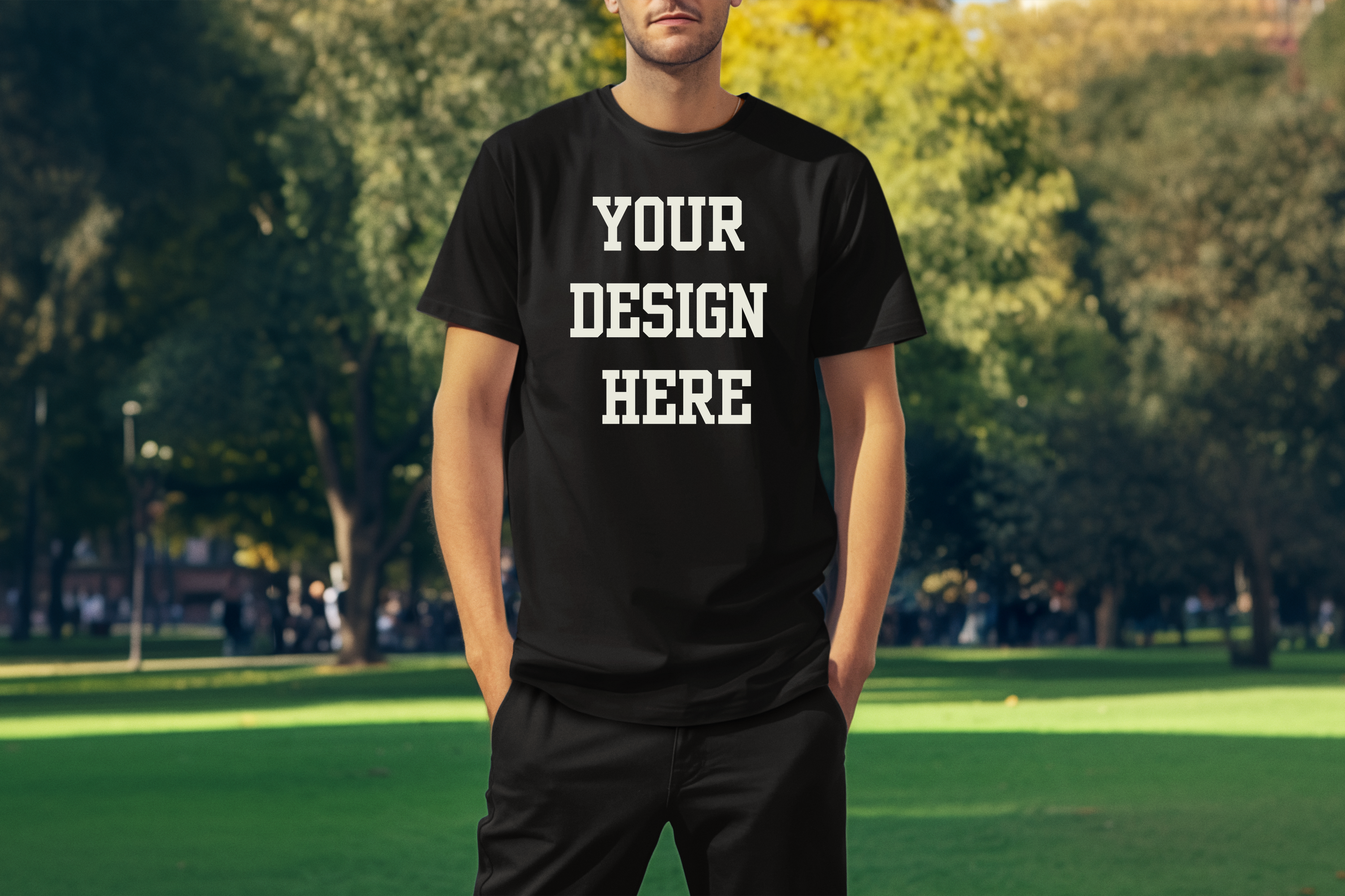 Your Design Here (White) Custom T-Shirt Black