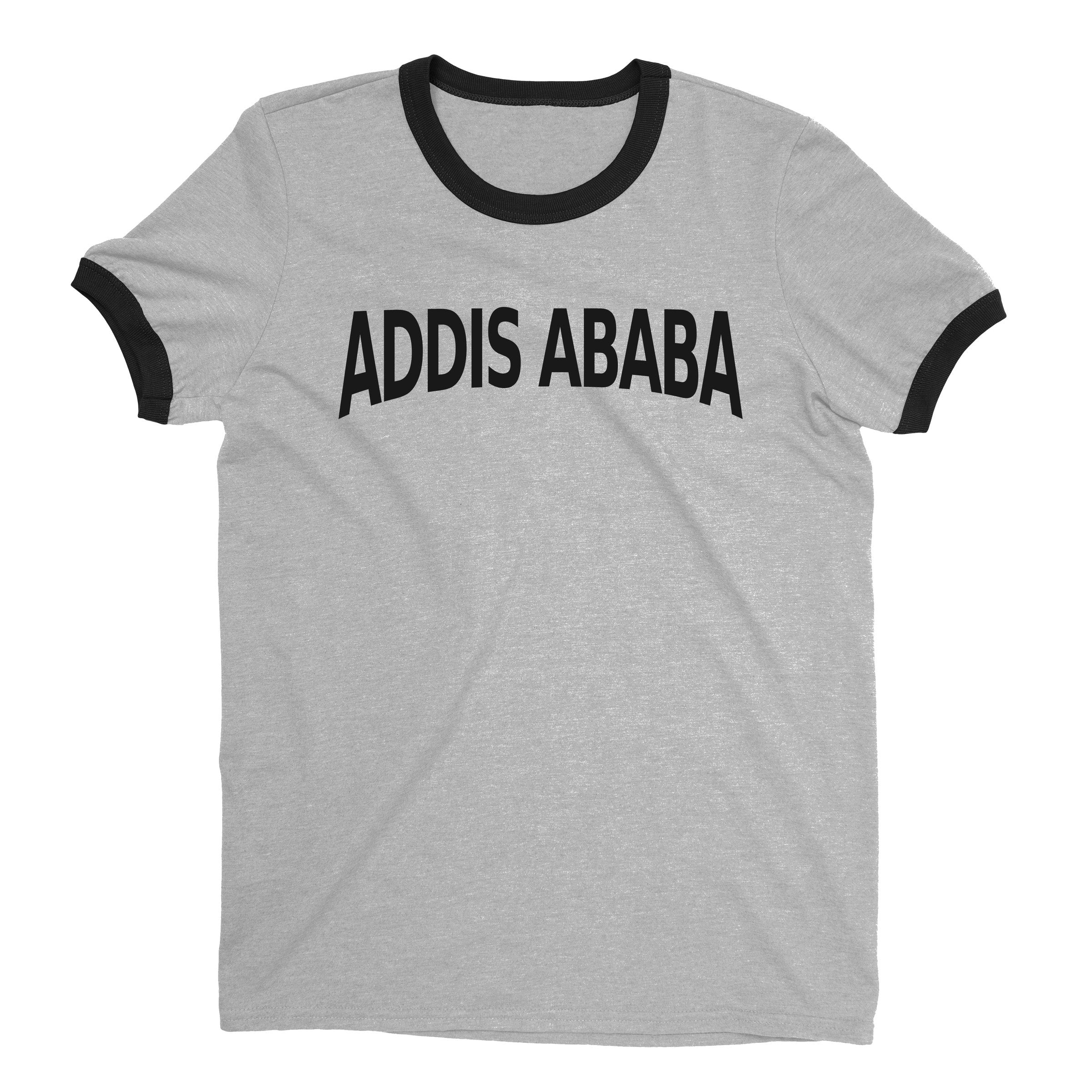 Addis Ababa Ringer Tee — Heather Gray