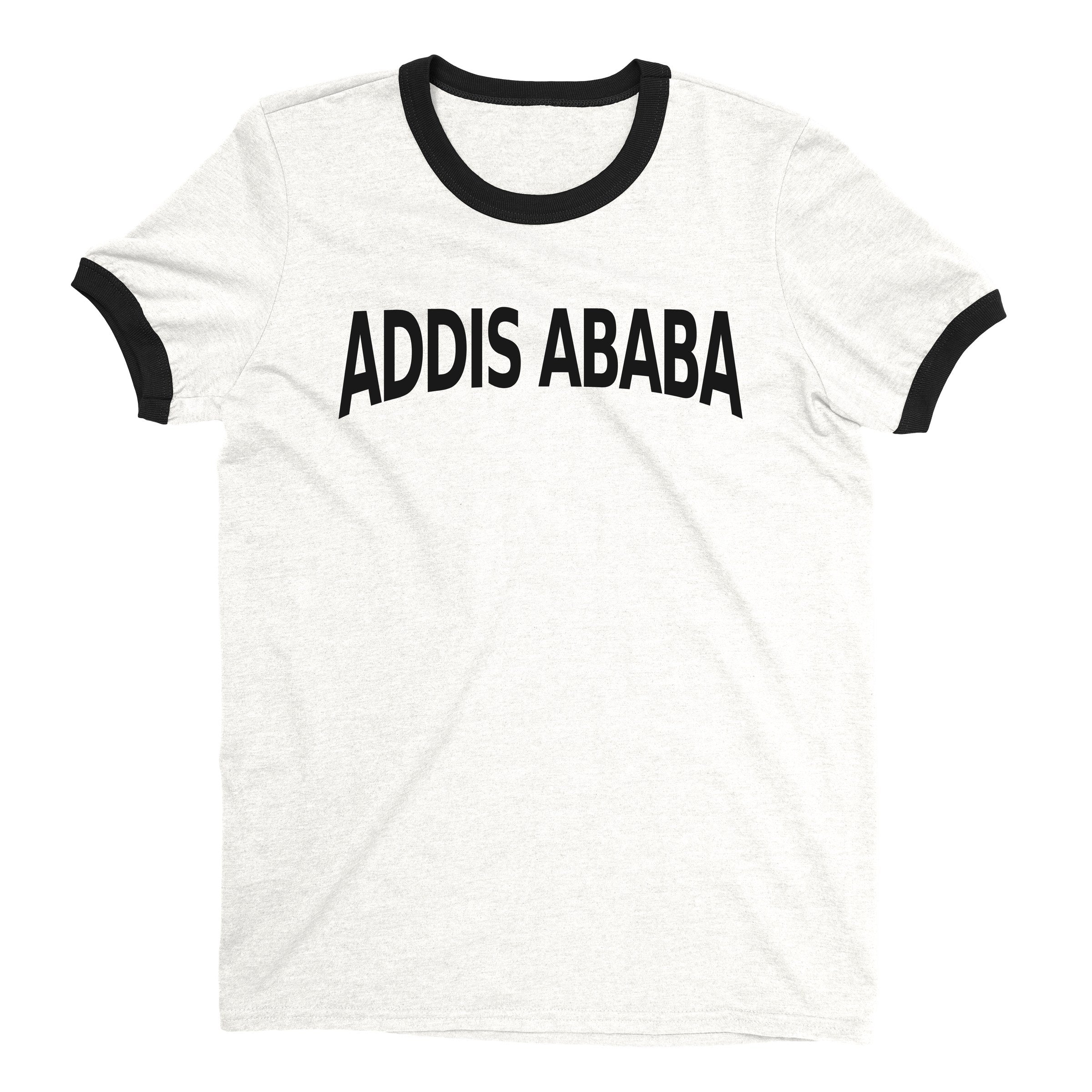 Addis Ababa Ringer Tee — White