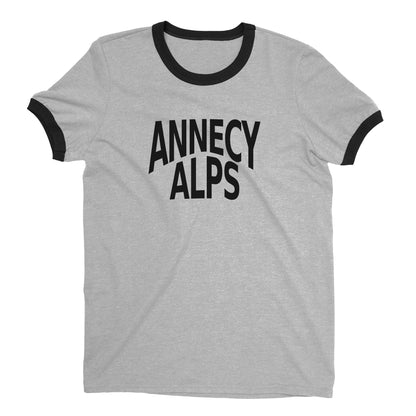 Lake Annecy Ringer Tee Retro Style Men's T-Shirt - NYC Factory - Heather Gray