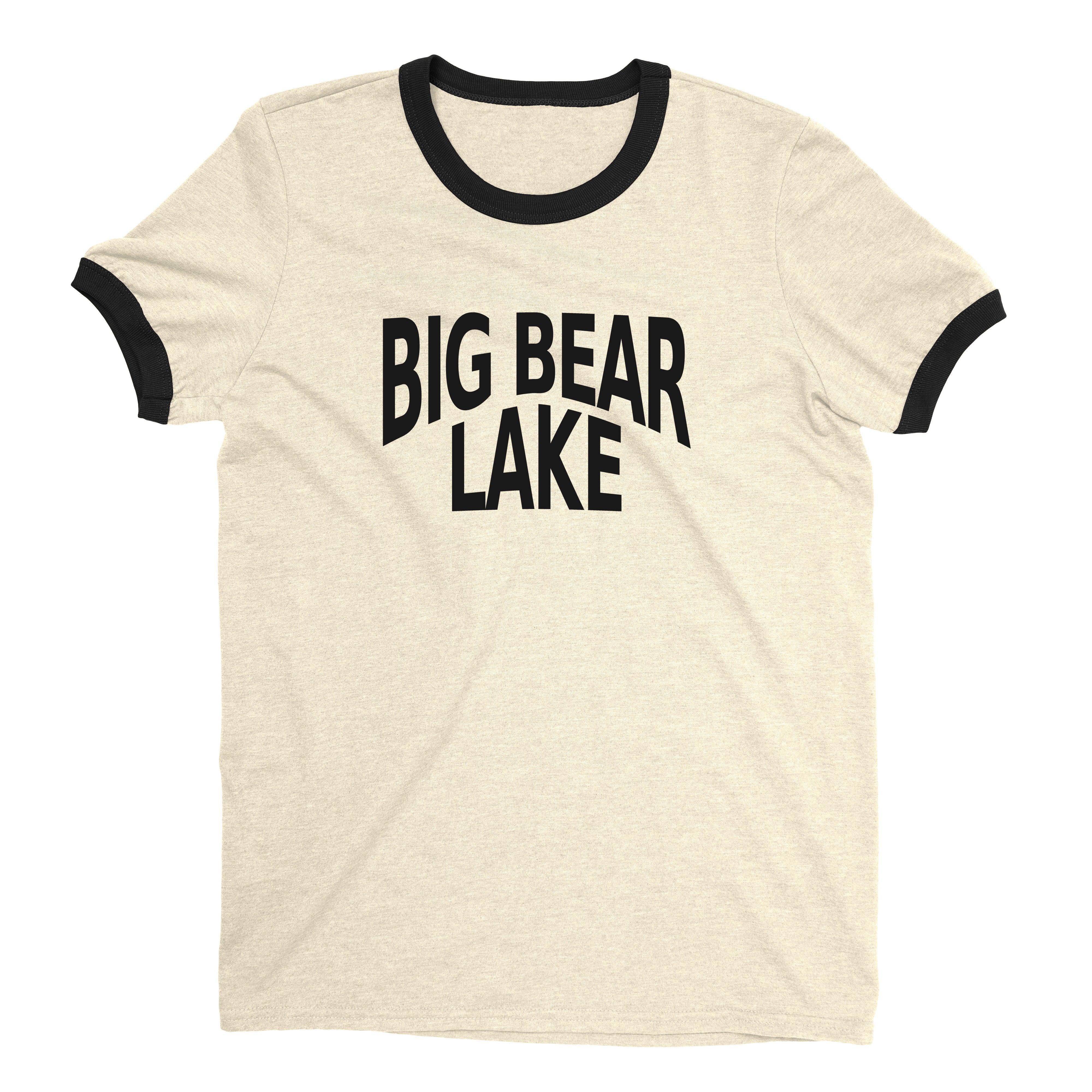 Big Bear Lake Ringer Tee Retro Style Men's T-Shirt - NYC Factory - Natural