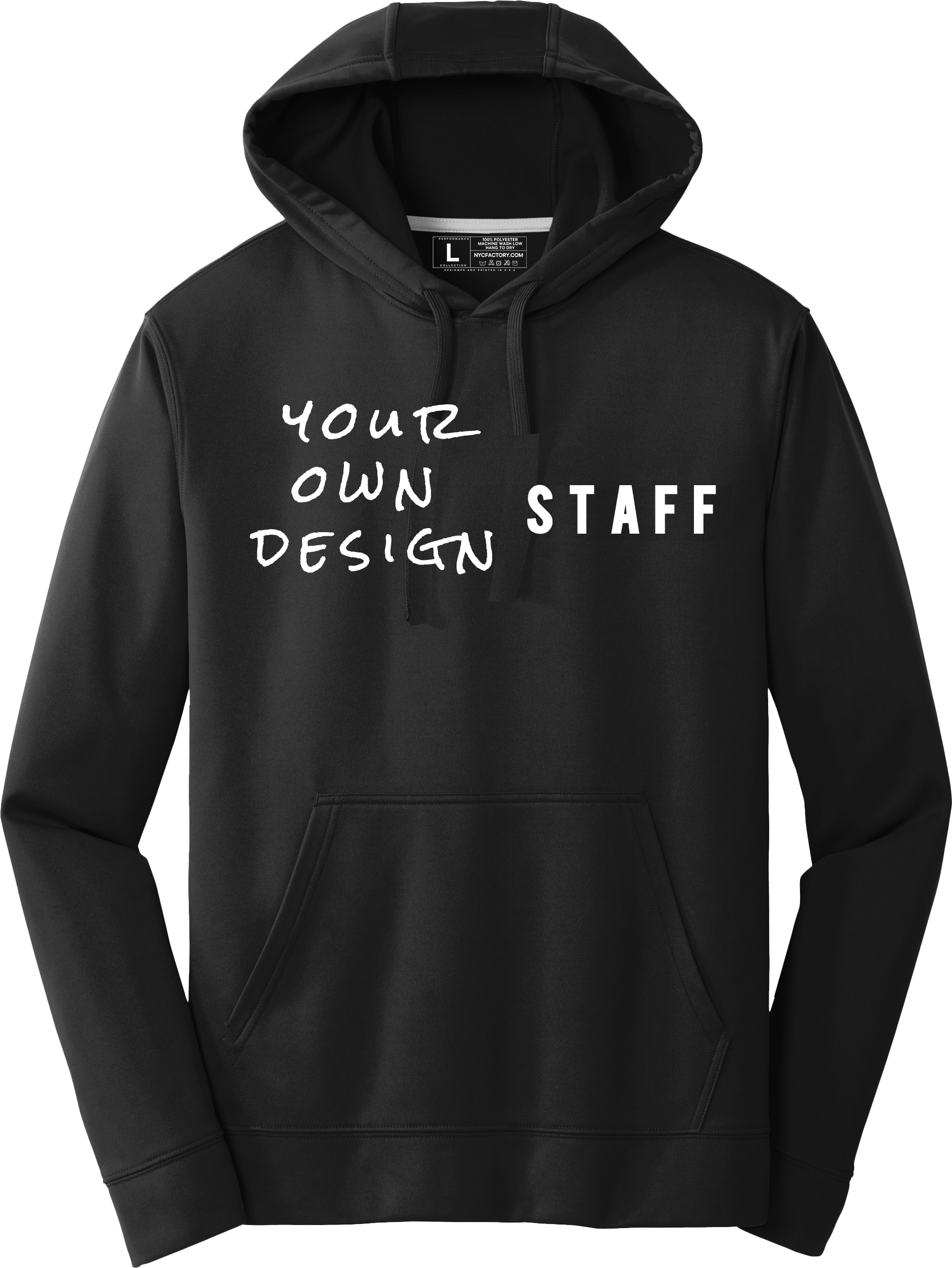 NYC FACTORY Mens EVENT STAFF Cotton Fleece Pullover Hoodie Sweatshirt