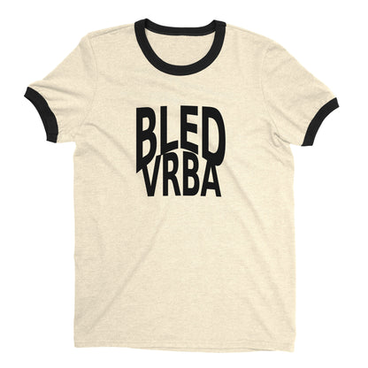 Lake Bled Ringer Tee Retro Style Men's T-Shirt - NYC Factory - Natural