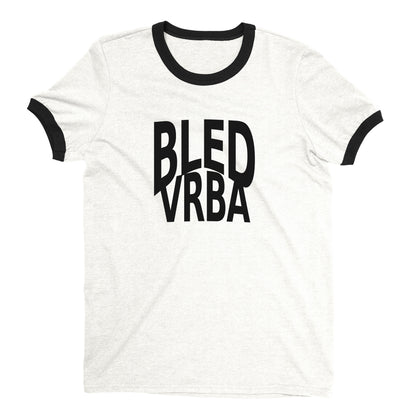 Lake Bled Ringer Tee Retro Style Men's T-Shirt - NYC Factory - White