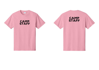NYC Factory Unisex Camp Staff Charcoal T-Shirt - Front + Back - Candy Pink