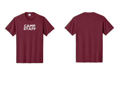 NYC Factory Unisex Camp Staff Charcoal T-Shirt - Front Only - Cardinal