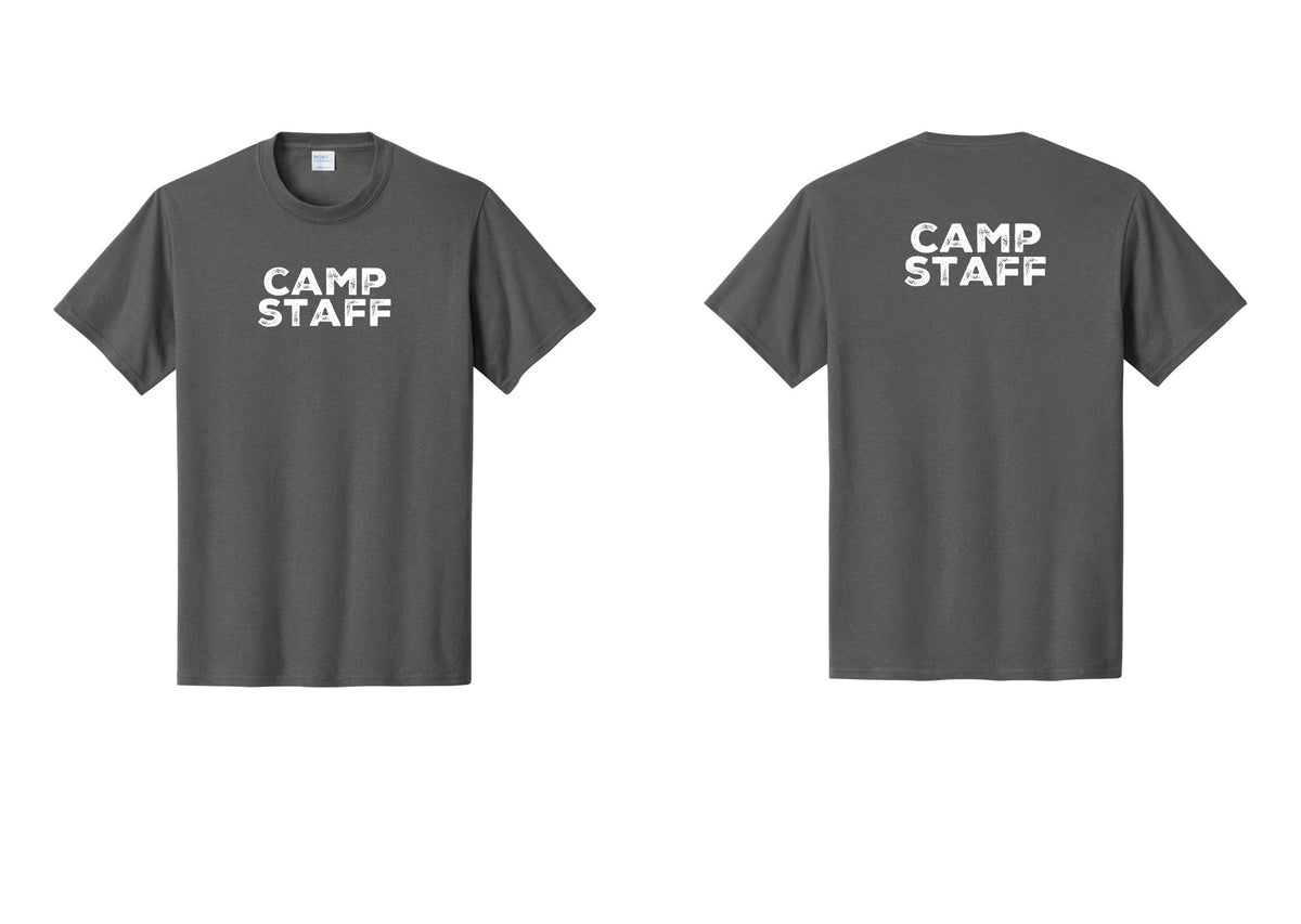 NYC Factory Unisex Camp Staff Charcoal T-Shirt - Front + Back - Charcoal
