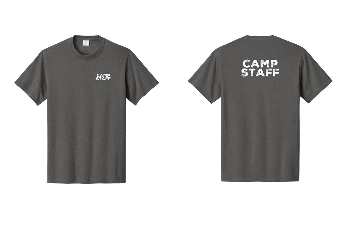 NYC Factory Unisex Camp Staff Charcoal T-Shirt - Chest + Back - Charcoal