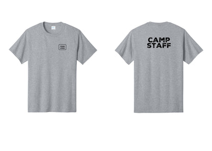 NYC Factory Custom Logo Camp Staff T-Shirt - Your Logo + Back - Athletic Heather