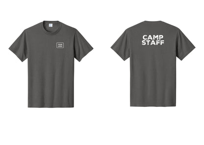 NYC Factory Unisex Custom Logo Camp Staff T-Shirt - Your Logo + Back - Charcoal