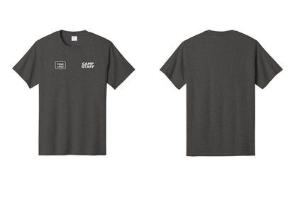 NYC Factory Custom Logo Camp Staff T-Shirt - CAMP STAFF + Your Logo - Dark Heather Grey